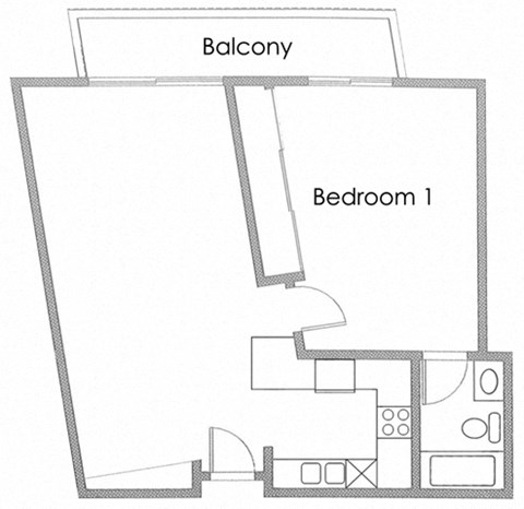 One Bedroom Apartment Floor Plan
